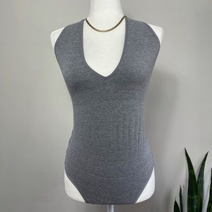 American Apparel Heather Grey Halter Bodysuit NWT